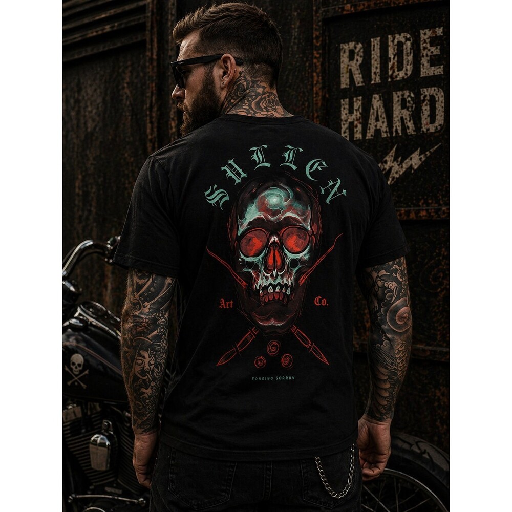 Sullen Art Collective Glow Skulls Premium Shirt Size XL NWT New L100 Biker MMA